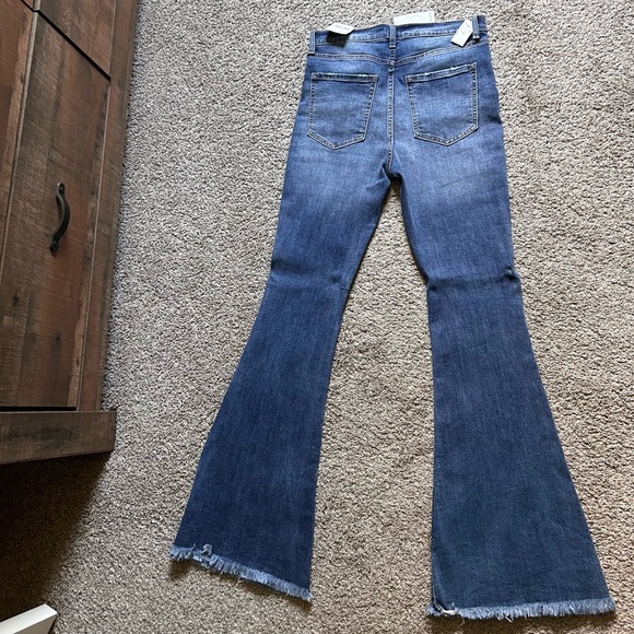 NWT Kancan high rise button front flare raw hem jeans - Picture 2 of 6